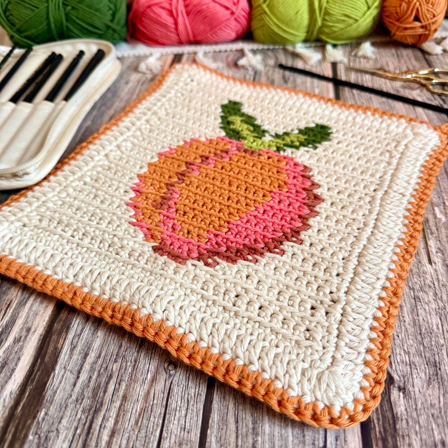 Just Peachy Potholder or Trivet Crochet Pattern