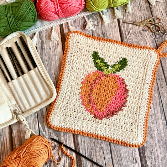 Just Peachy Potholder or Trivet Crochet Pattern