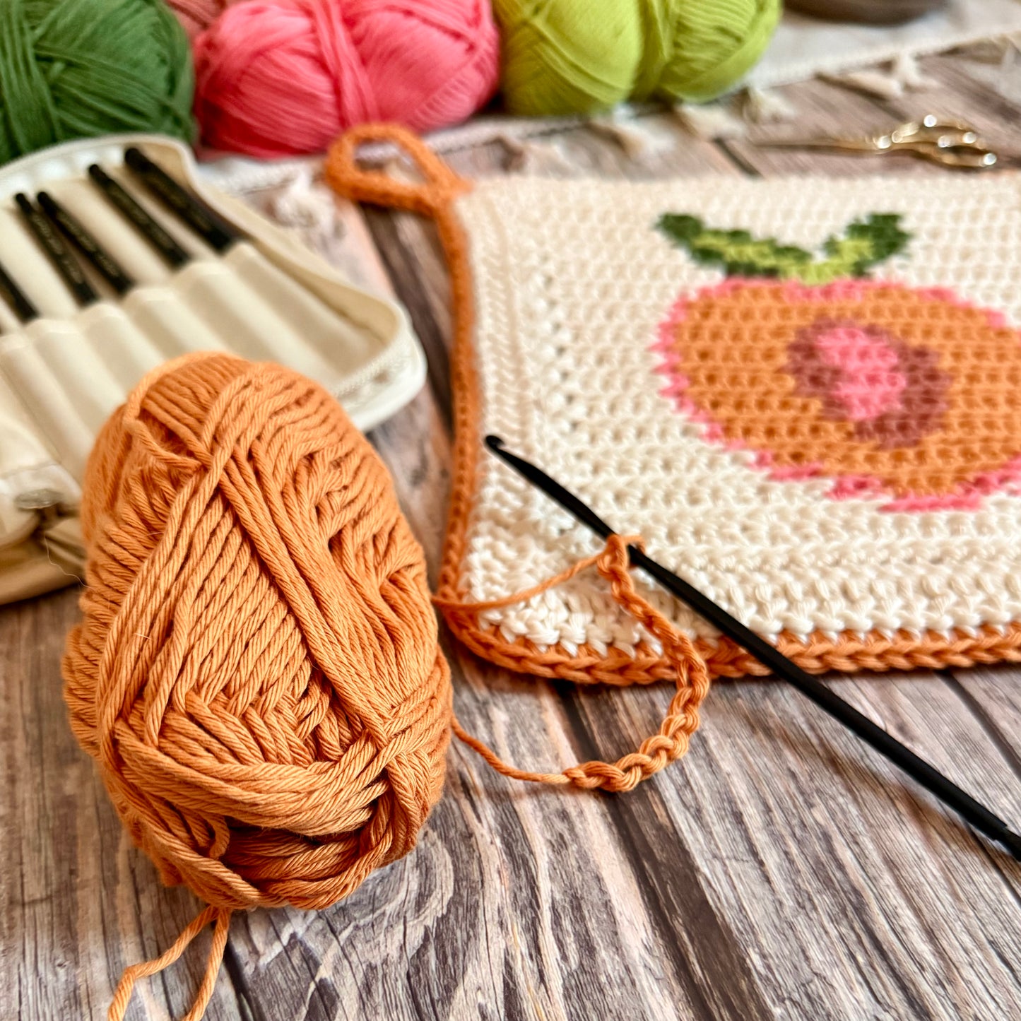Just Peachy Potholder or Trivet Crochet Pattern