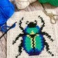 Scarab Beetle Tapestry Crochet Pattern: Dishcloth or Washcloth Pattern
