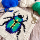 Scarab Beetle Tapestry Crochet Pattern: Dishcloth or Washcloth Pattern