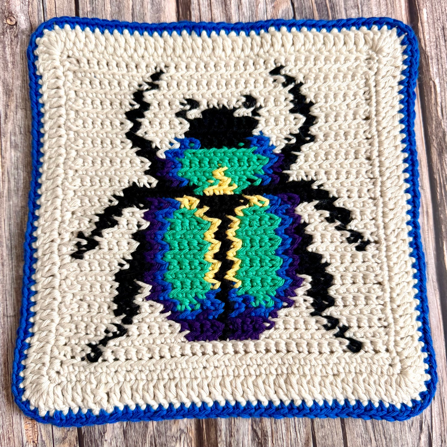 Scarab Beetle Tapestry Crochet Pattern: Potholder or Trivet Pattern