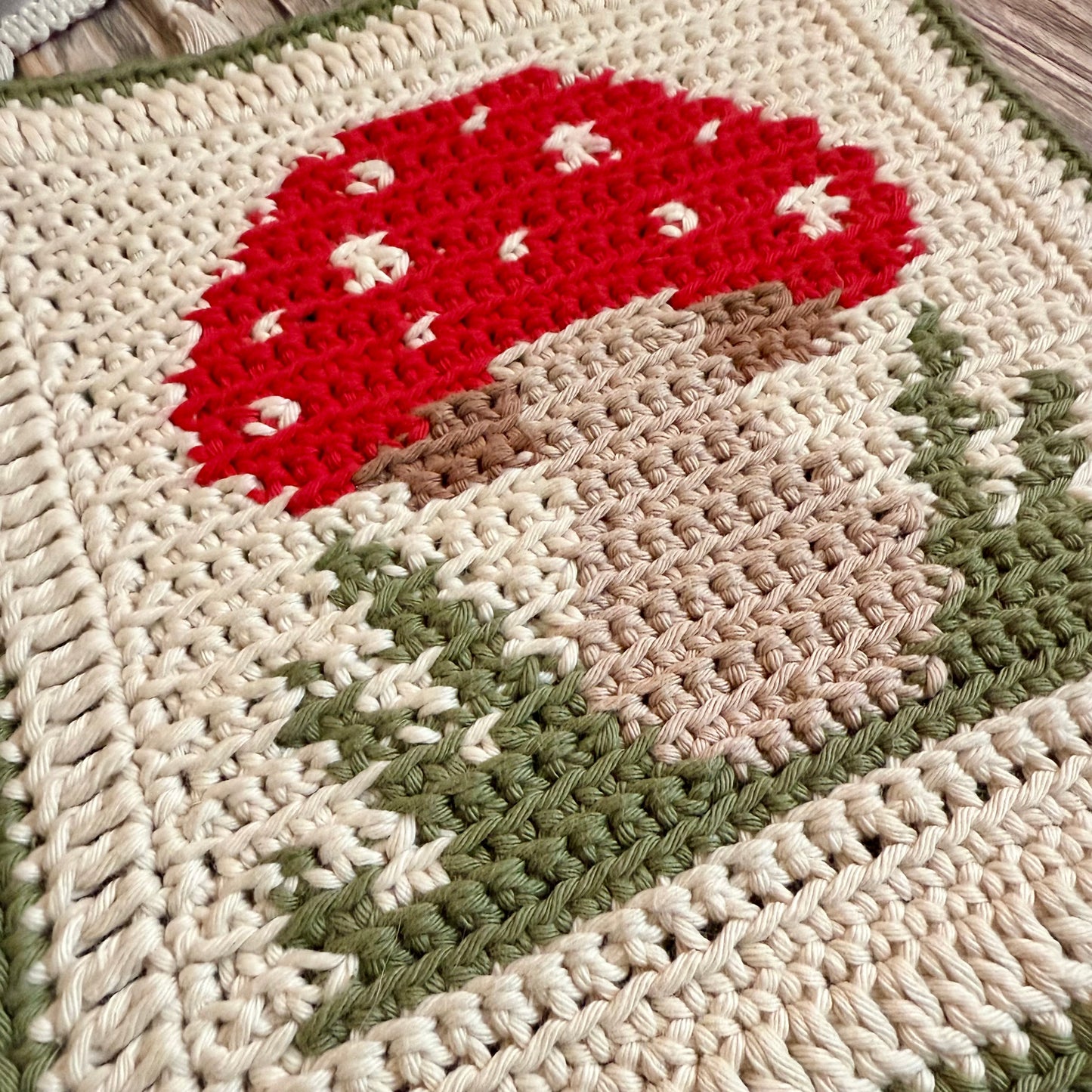 Toadstool Tapestry Crochet Pattern: Potholder or Trivet Pattern