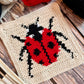 Ladybird Tapestry Crochet Pattern: Dishcloth or Washcloth Ladybug Pattern