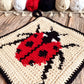 Ladybird Tapestry Crochet Pattern: Potholder or Trivet Ladybug Pattern