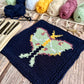 Luna Moth Tapestry Crochet Pattern: Dishcloth or Washcloth Pattern