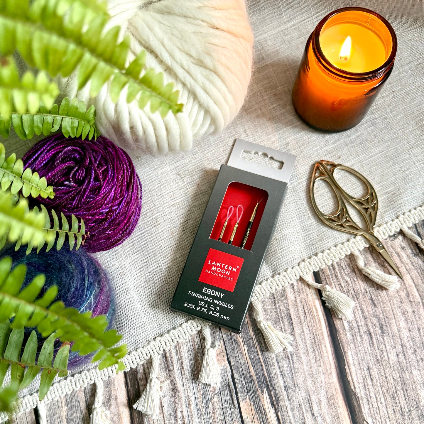 Lantern Moon Ebony Wood Finishing Needles (Set of 3)