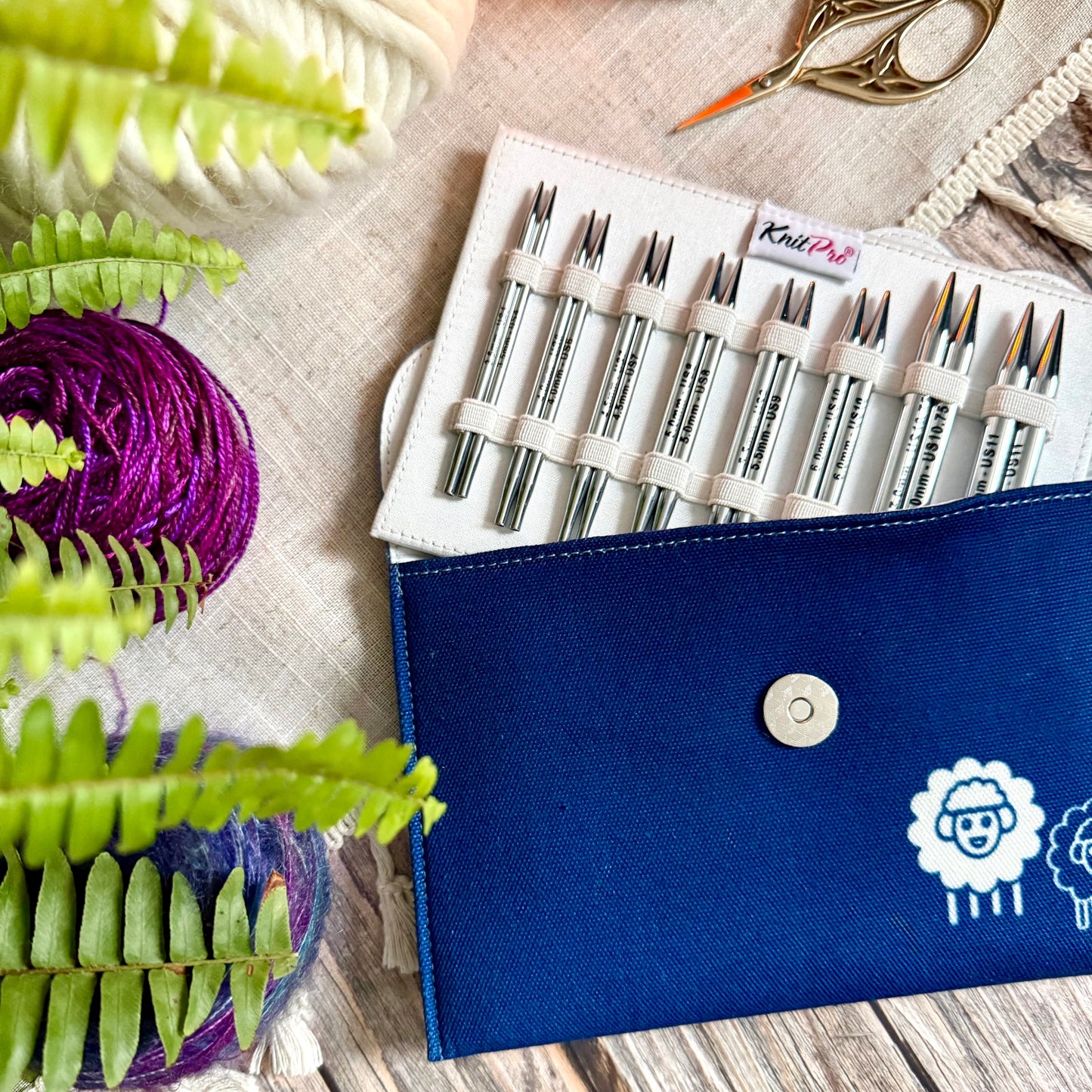 KnitPro Nova Deluxe Interchangeable Knitting Needle Set, Metal Tips, 3.5–8mm