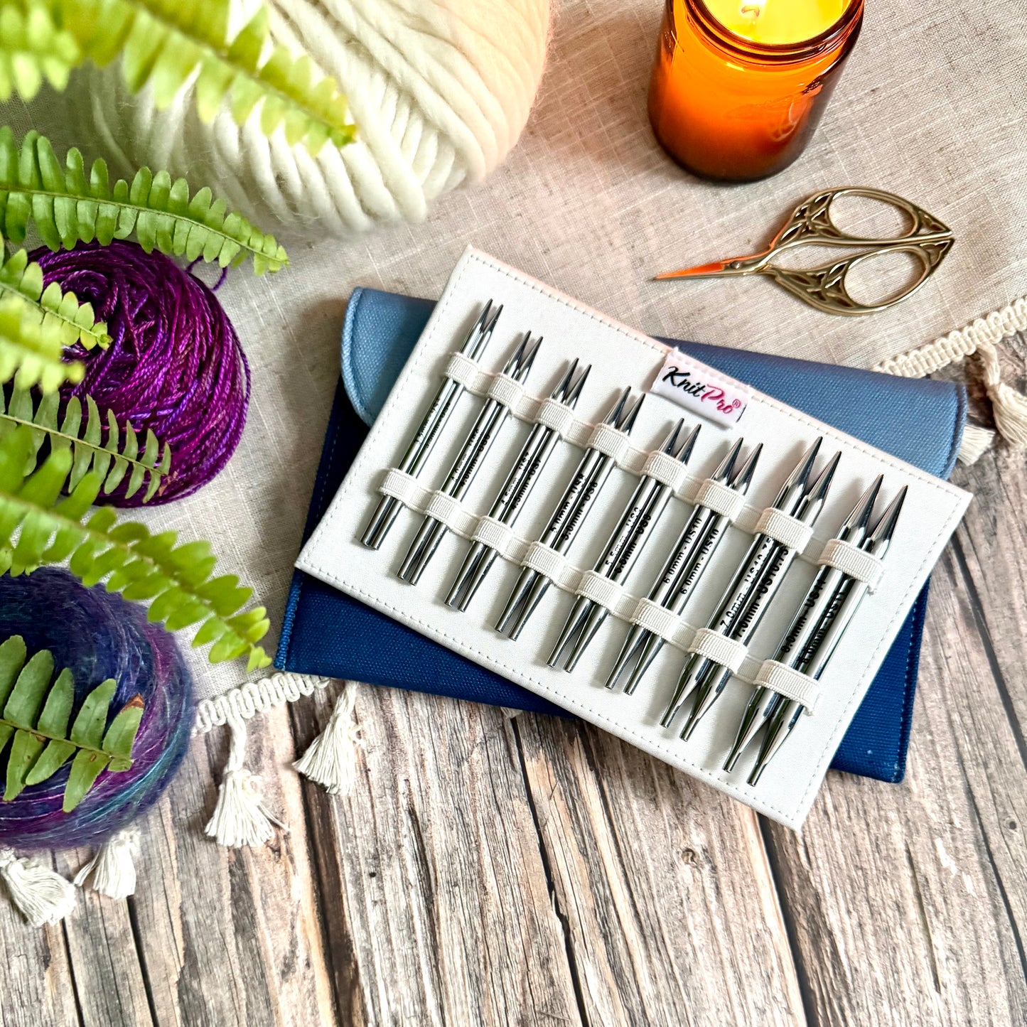 KnitPro Nova Deluxe Interchangeable Knitting Needle Set, Metal Tips, 3.5–8mm