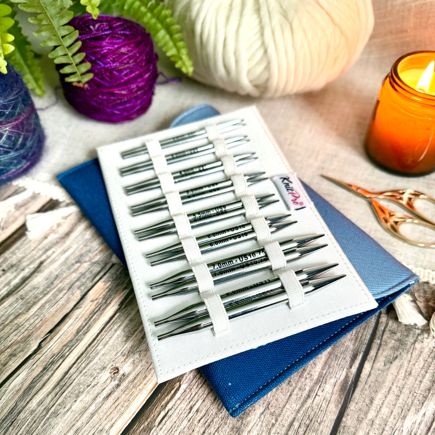 KnitPro Nova Deluxe Interchangeable Knitting Needle Set, Metal Tips, 3.5–8mm