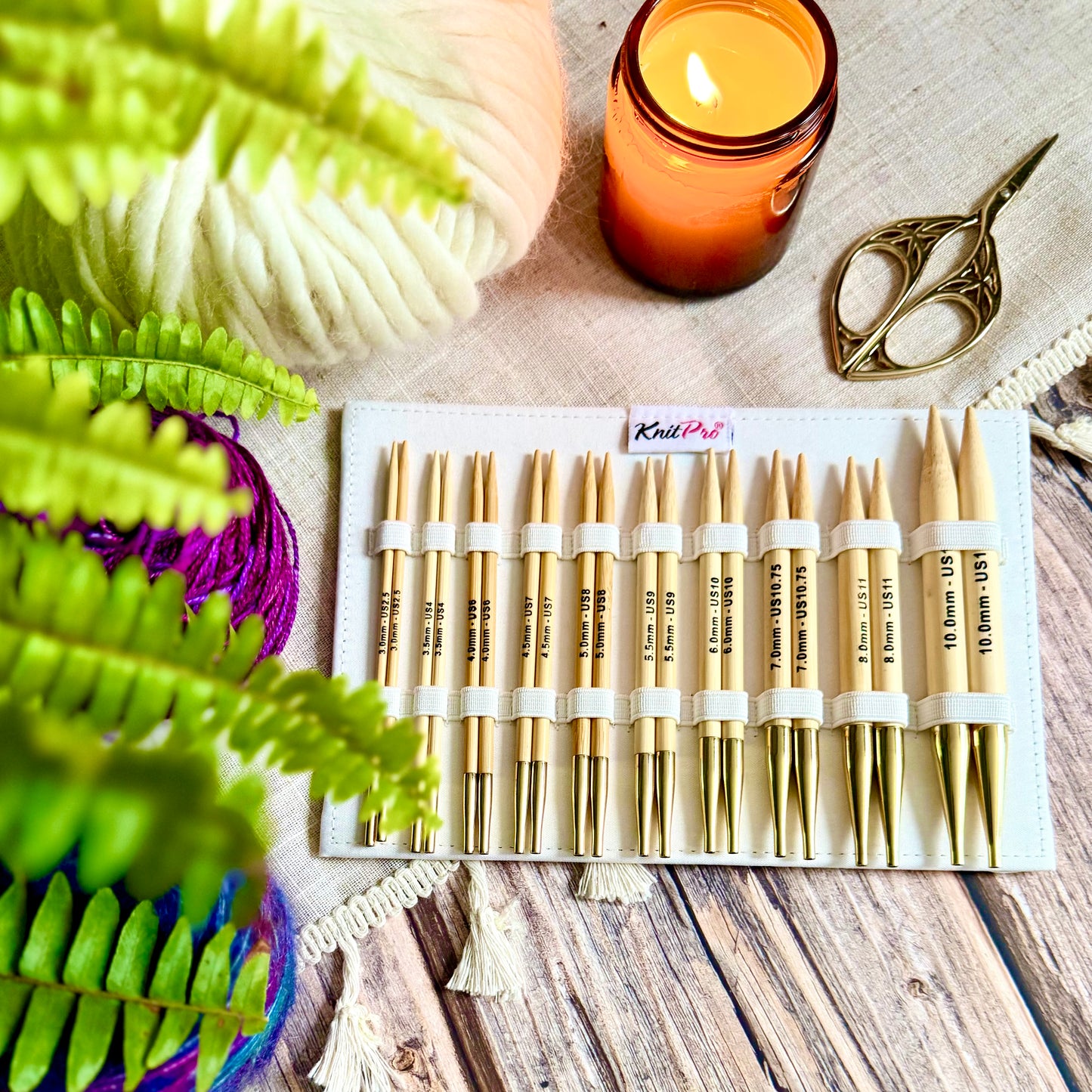 KnitPro Bamboo Deluxe Interchangeable Knitting Needle Set