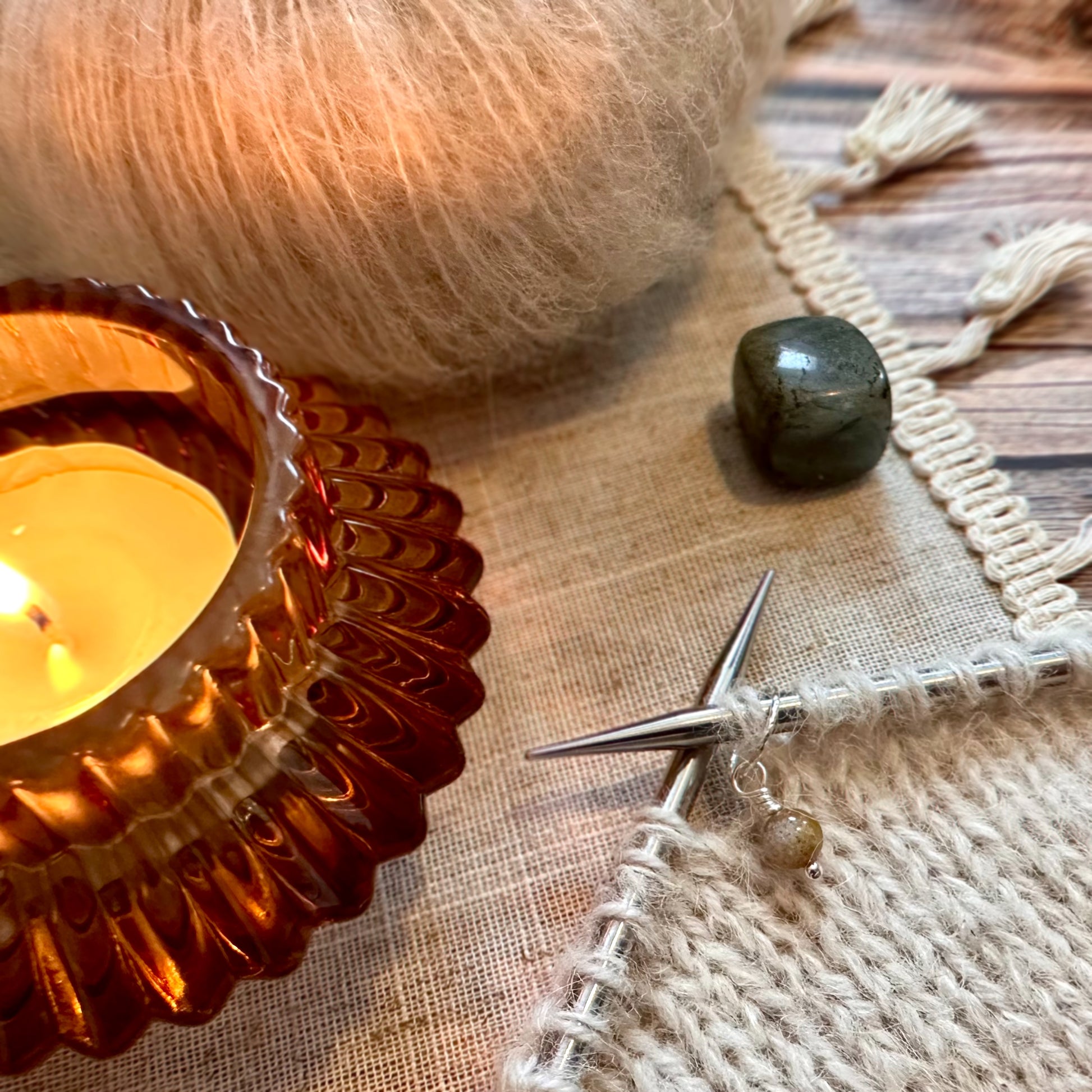 Indian Agate Silver Stitch Marker