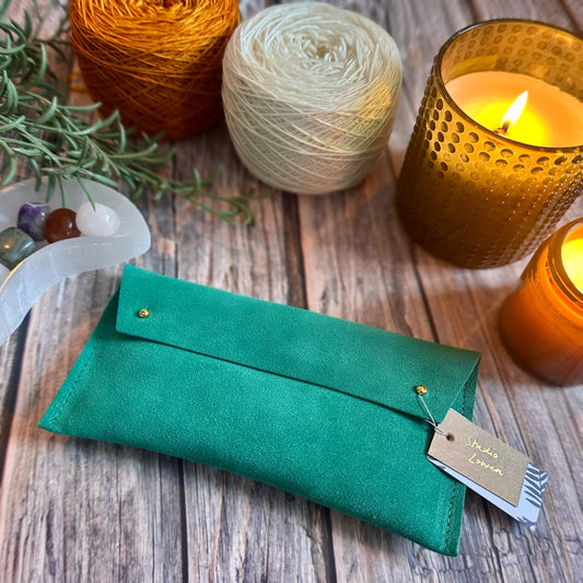 Jade Green Suede Notion Pouch