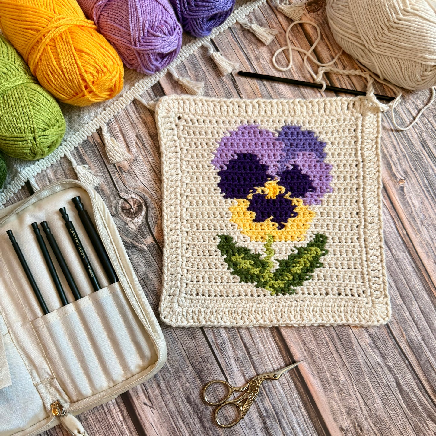 Pansy Tapestry Crochet Pattern