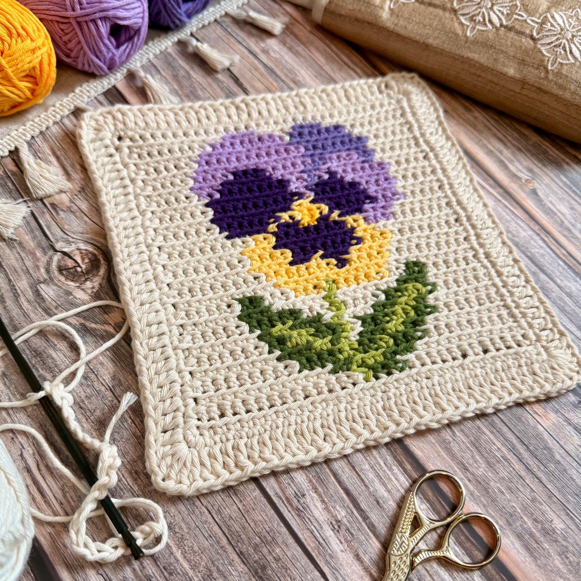 Pansy Tapestry Crochet Pattern