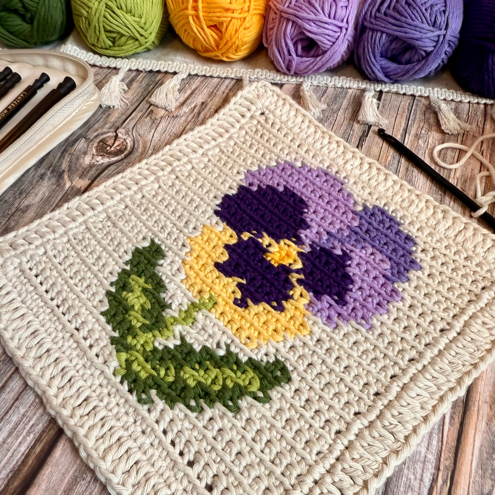 Pansy Tapestry Crochet Pattern