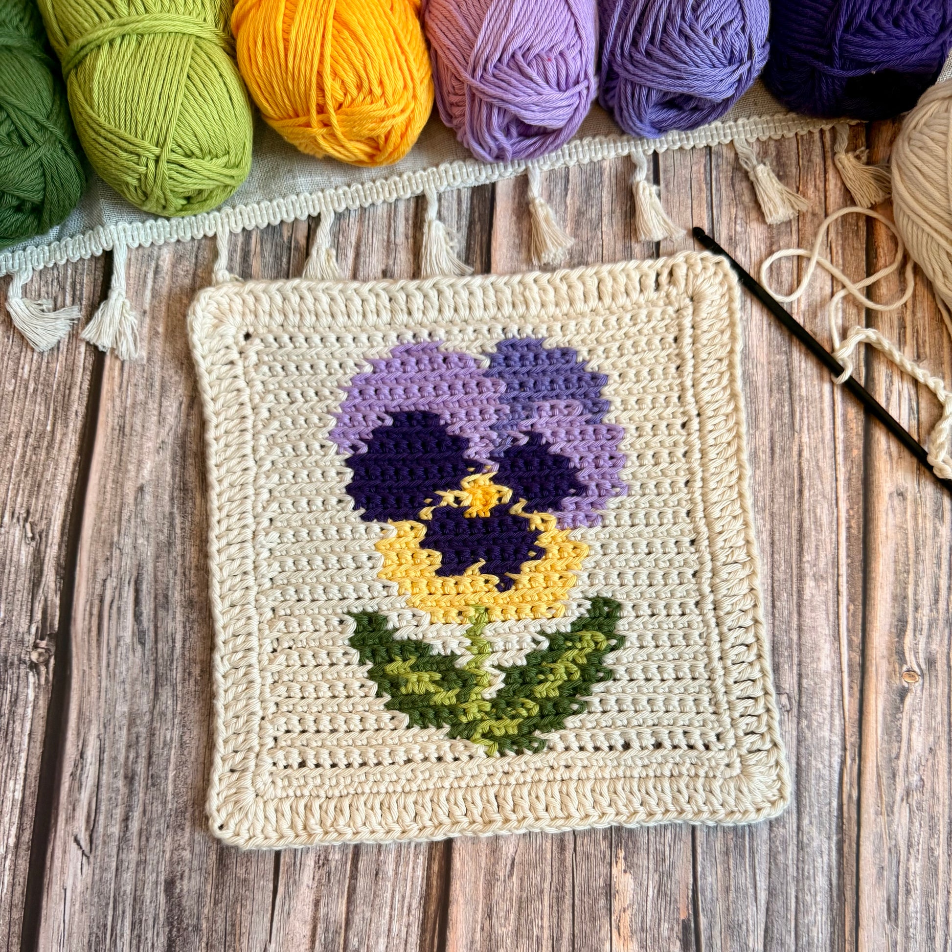 Pansy Tapestry Crochet Pattern