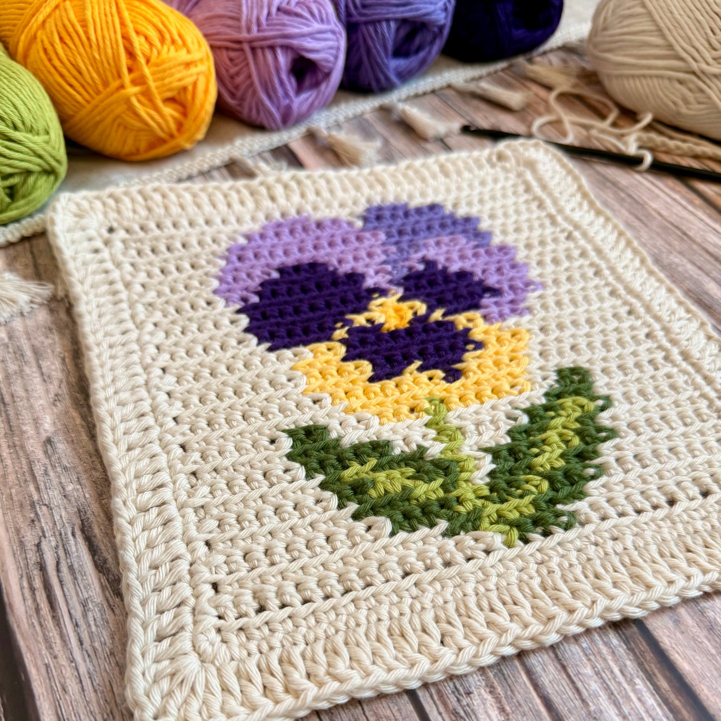 Pansy Tapestry Crochet Pattern