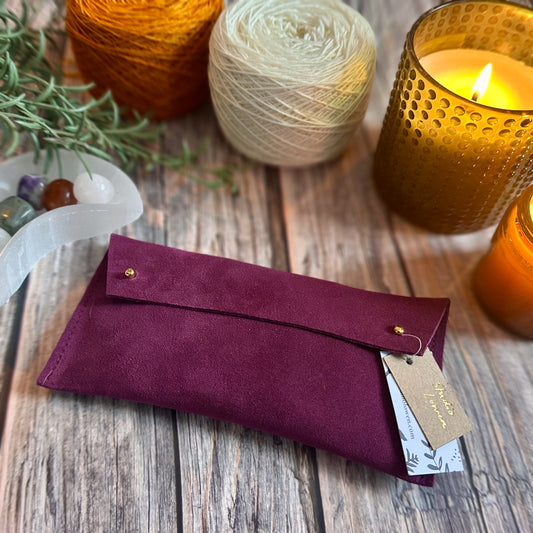 Plum Purple Suede Notion Pouch