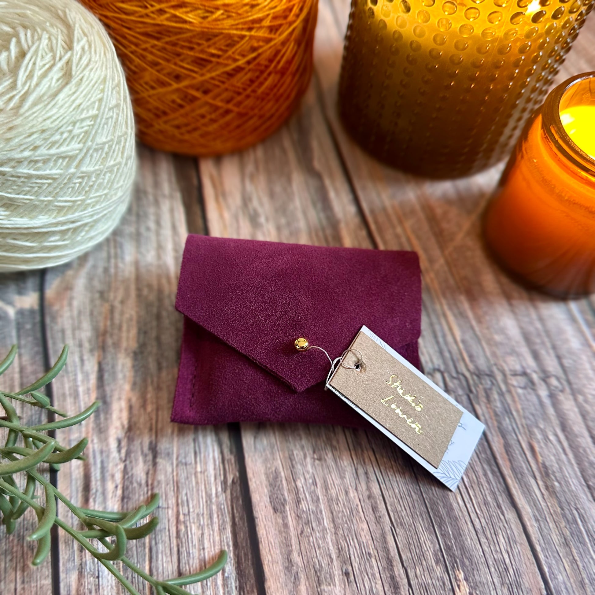 Plum Purple Suede Stitch Marker Pouch