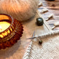 Silver unakite stitch marker 2