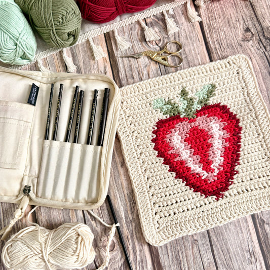Strawberry Dishcloth or Washcloth Crochet Pattern