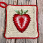 Strawberry Potholder Trivet Crochet Pattern