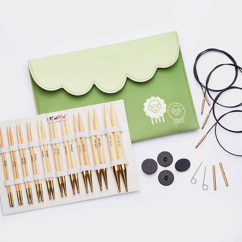 KnitPro Bamboo Deluxe Interchangeable Knitting Needle Set