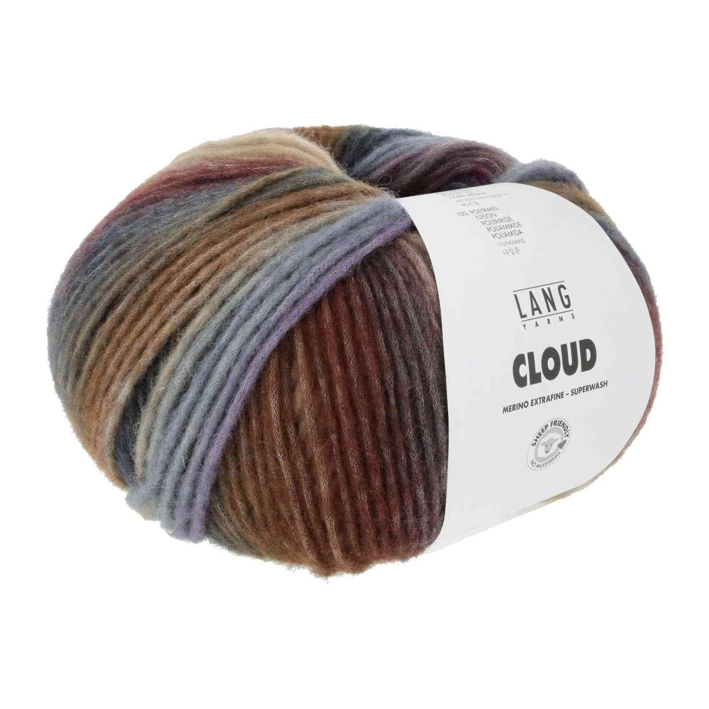 Lang Cloud Chunky Merino Yarn 100g, Lang Yarns Gradient Self Striping Wool